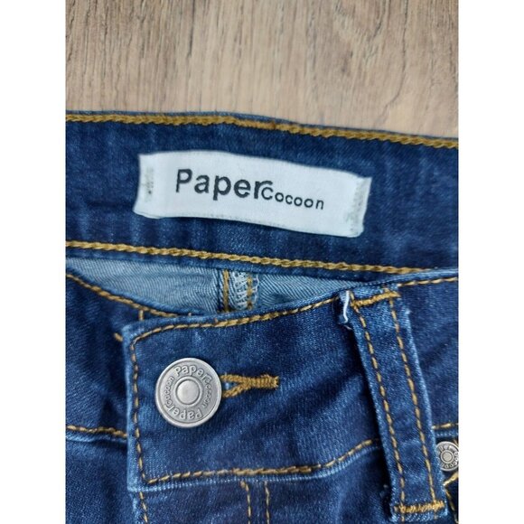 Paper Cocoon Junior Womens Jeans Size 3 Skinny Denim Blue Mid Rise Distressed - Picture 7 of 16